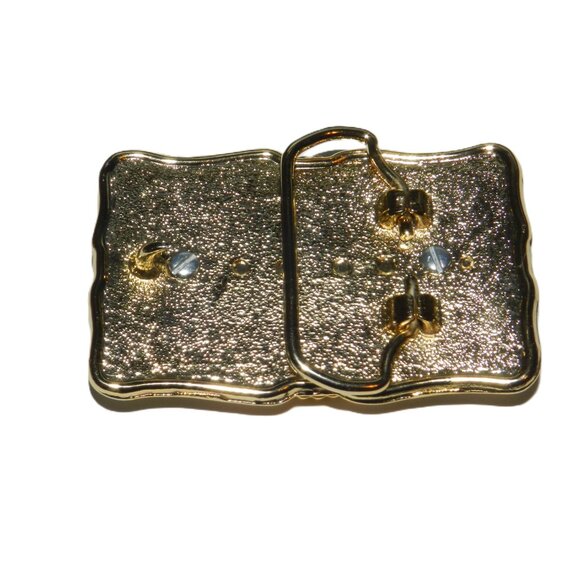 Vintage 80s Women's Buckle in Gold Lucite And Copper - Rare! - Picture 3 of 6